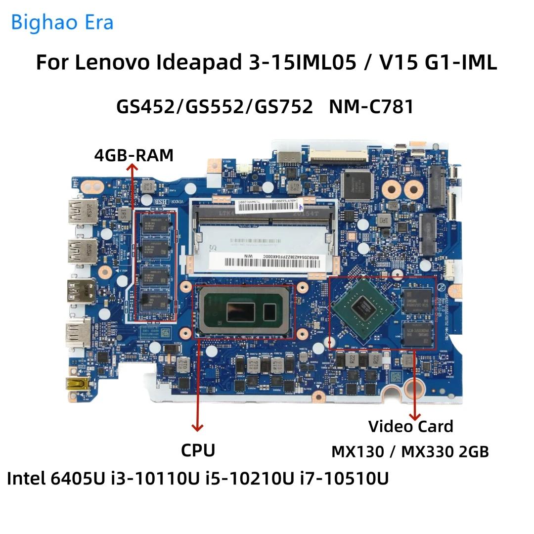  Ideapad 3-15IML05 V15 G1-IML Ʈ , 6405U i3 i7 i5-10210U CPU, 4GB RAM, MX130 MX330, 2GB GPU, NM-C781